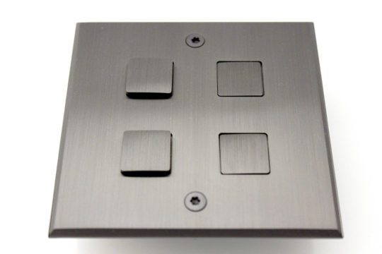 Meljac Plate, Four Relief Square Push Buttons