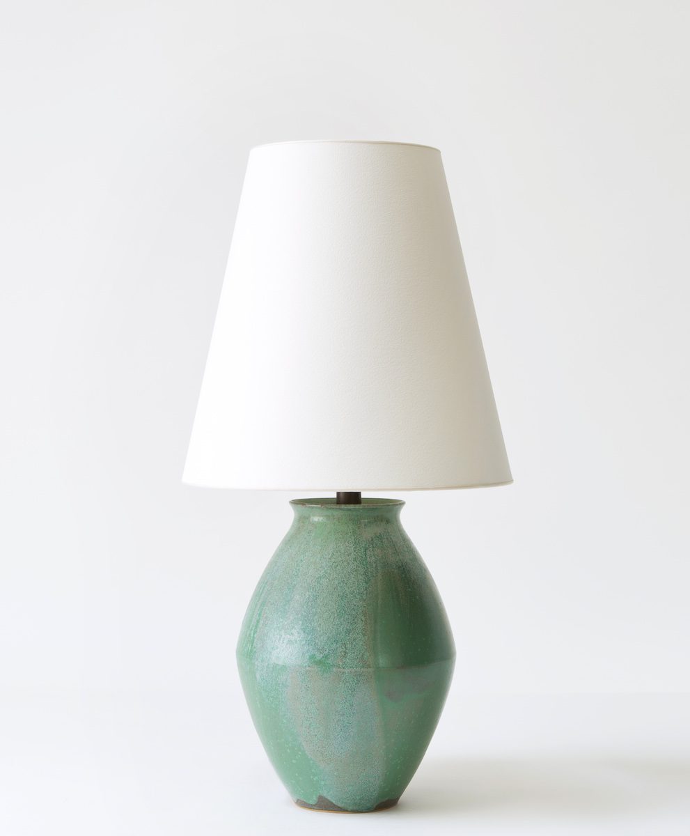 Bright on Presidio - Christiane Perrochon Amphora 27 Crytsal Green Table Lamp