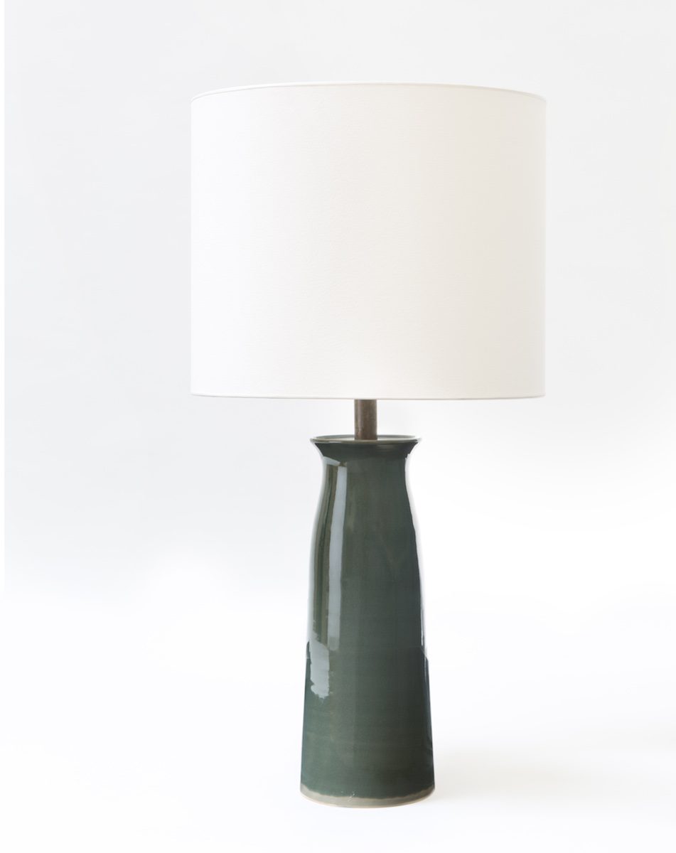 Bright on Presidio - Christiane Perrochon Column 30 Dark Glossy Green Table Lamp
