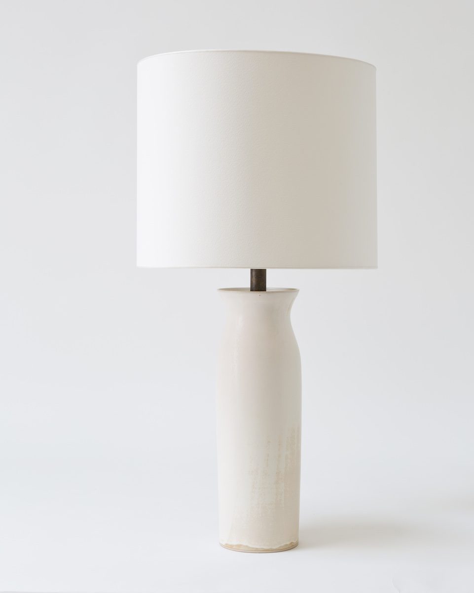Bright on Presidio - Christiane Perrochon Column 30 White Beige Table Lamp