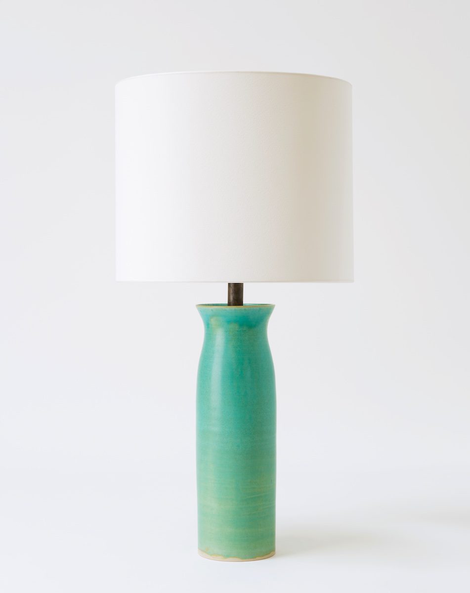 Bright on Presidio - Christiane Perrochon Column 30 Turquoise Table Lamp