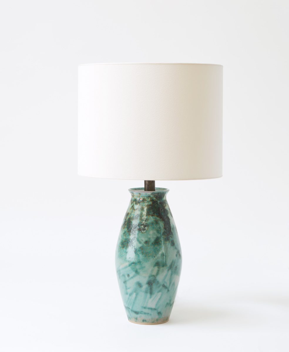 Bright on Presidio - Christiane Perrochon Vase 23 Green Lavender Blue Table Lamp