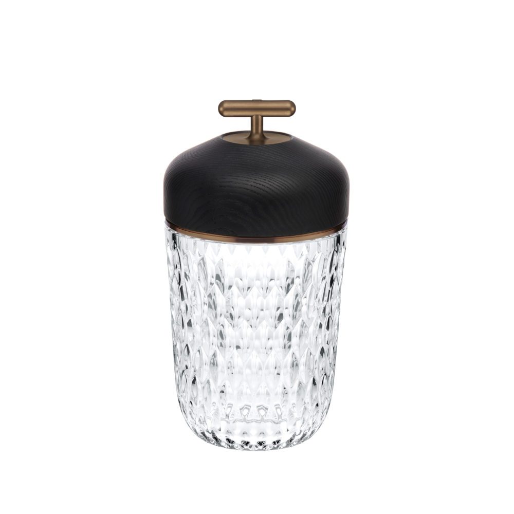 St-Louis Portable Lamp Clear Glass Black Ash