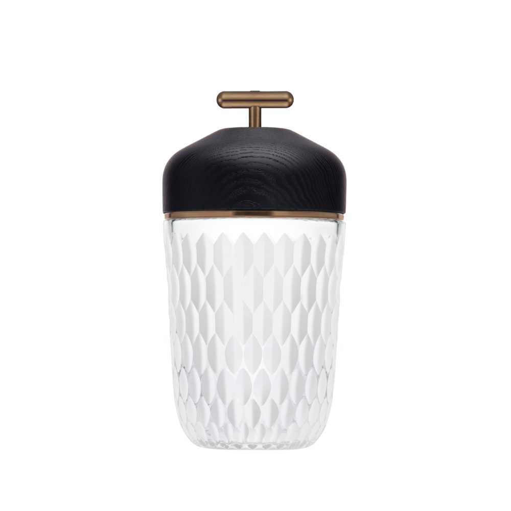 St-Louis Portable Lamp Frosted Glass Black Ash