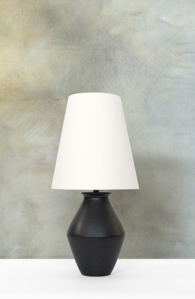 Christiane Perrochon Amphora 27" Table Lamp Matt Black Glaze