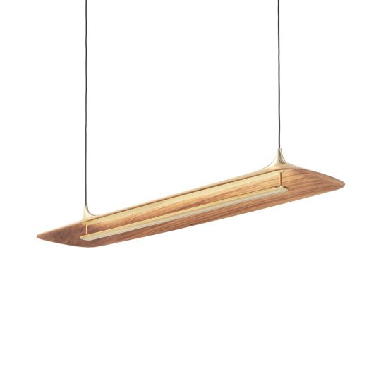 Mernøe No.1 suspension ash wood and polished brass fittings
