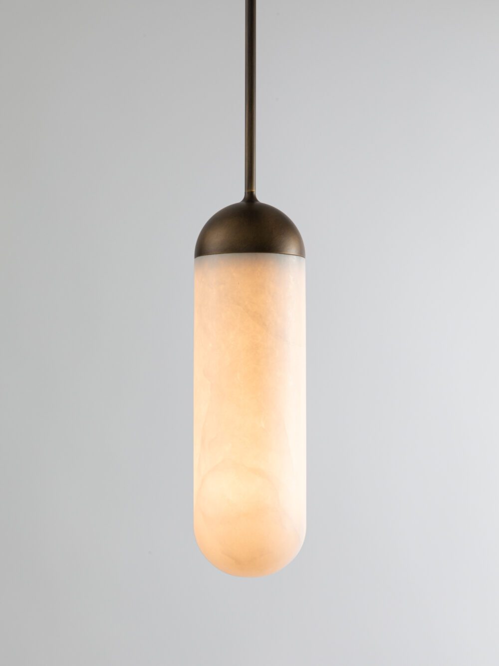 Ozone Joseph Dirand Gelule S suspension light Bronze and Alabaster