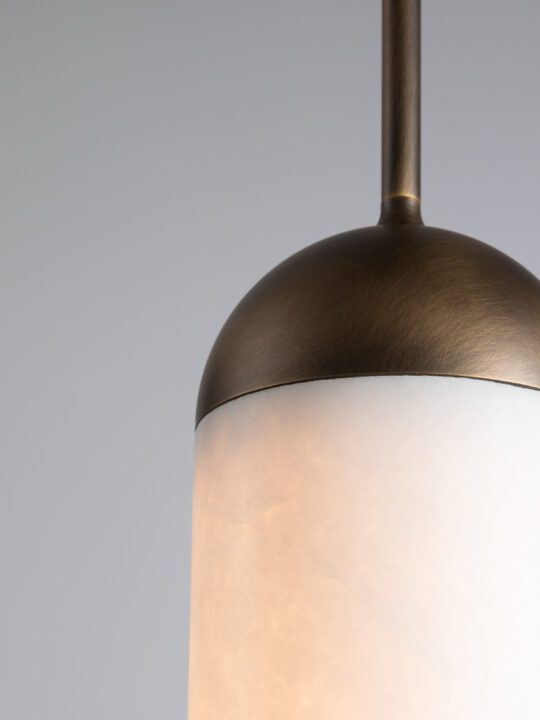 Ozone Joseph Dirand Gelule S suspension light Bronze and Alabaster