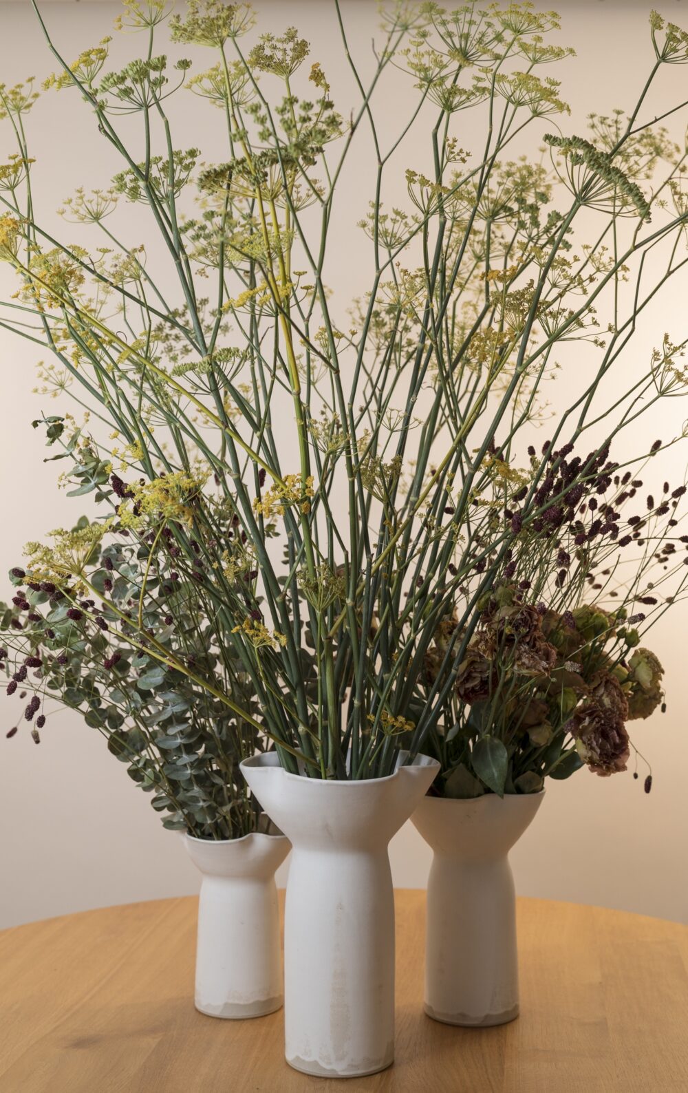 Christiane Perrochon Scalloped Flower Vase Matt White Beige