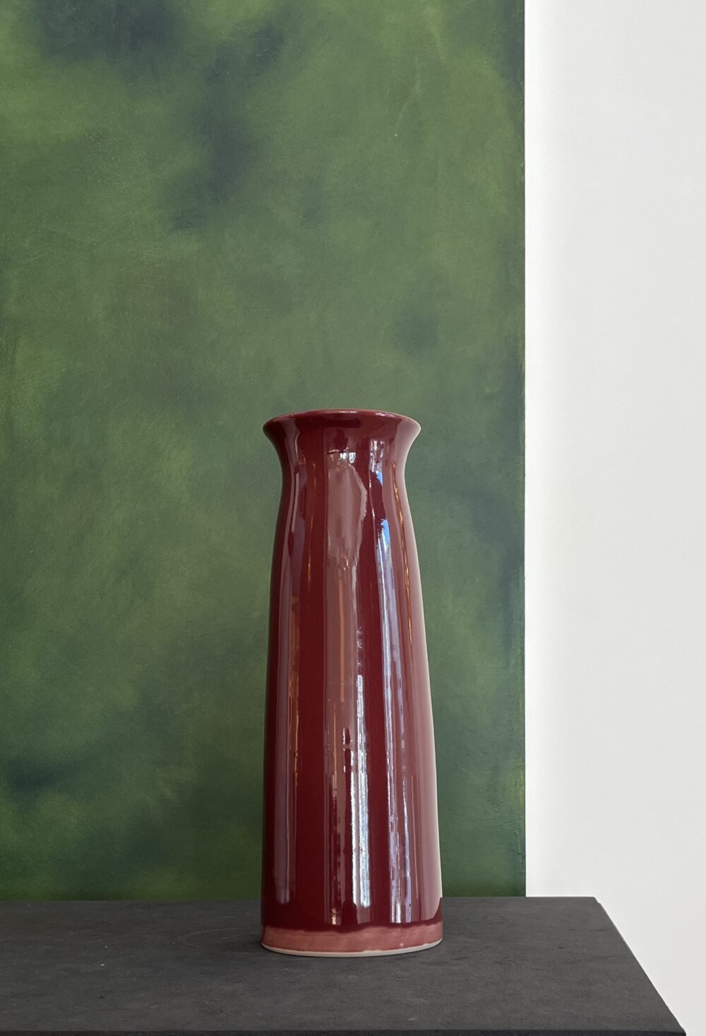 Christiane Perrochon Column Flower Vase in Glossy Beet Red