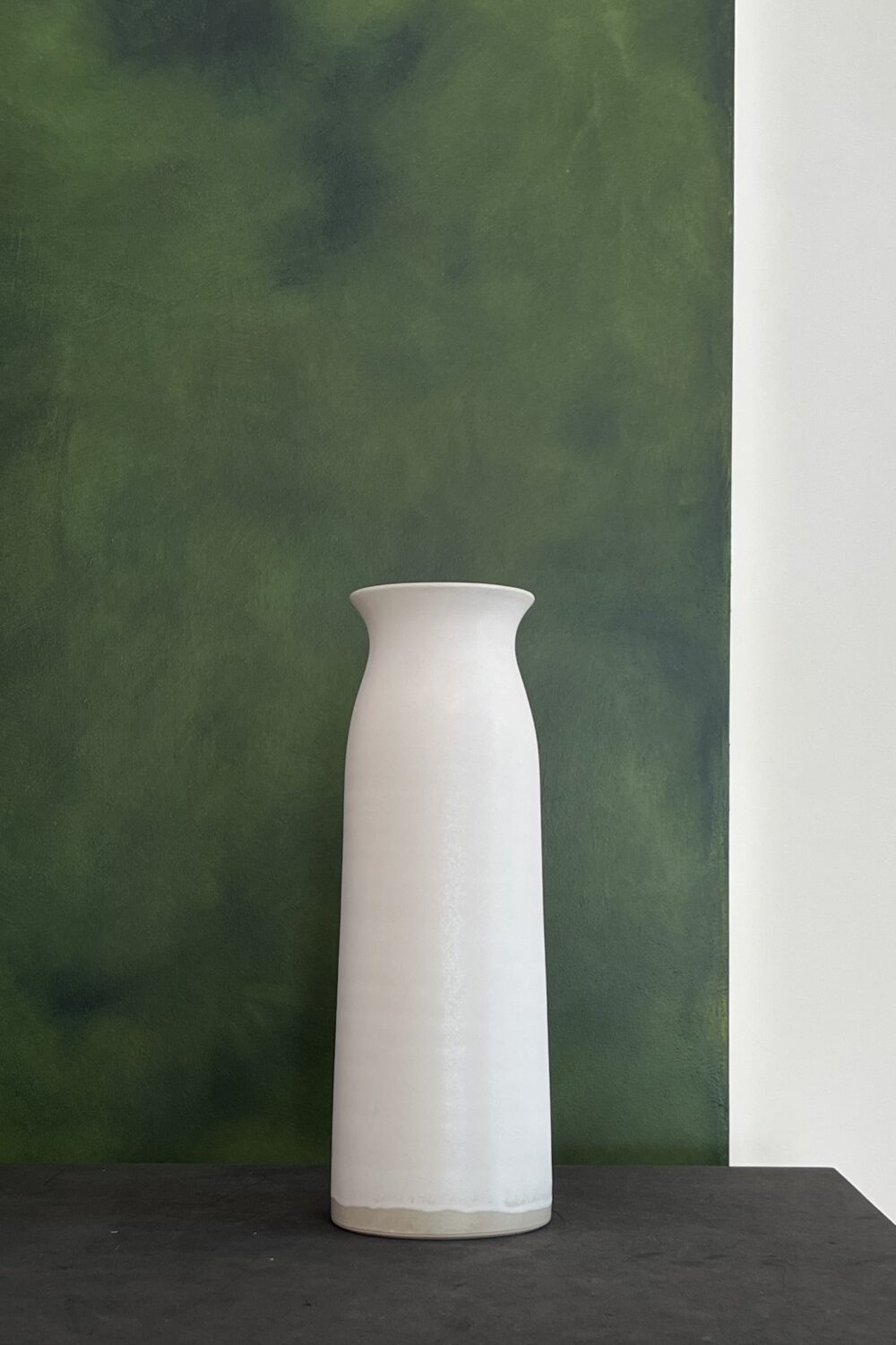 Christiane Perrochon Column Flower Vase Matt White Beige Glaze