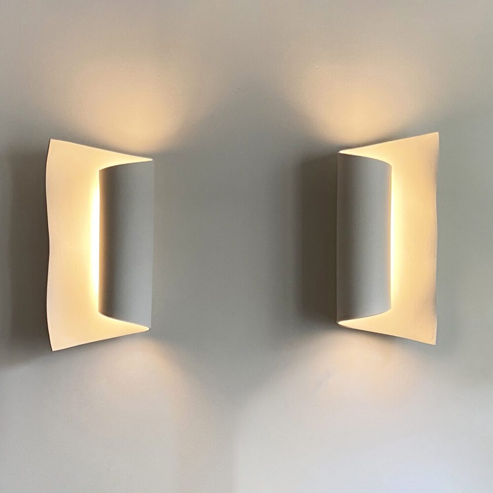 Olivia Barry By Hand Scroll Ceramic Sconce Pair