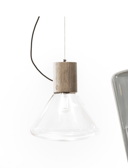 Brokis Muffin O5P Pendant in Natural Oak and Clear Glass